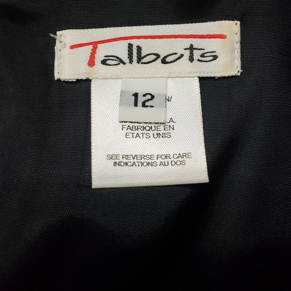 Talbots Women's Size 12 Dress Shift Maxi Style Black Chiffon w/Floral Design - Picture 4 of 4